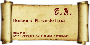 Bumbera Mirandolina névjegykártya